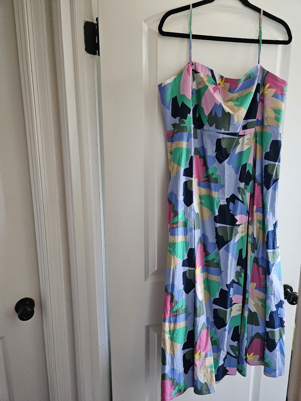 NWT GAP Multifloral Poplin Print Squareneck Midi Dress